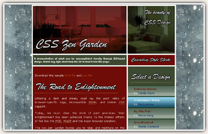 Captura de pantalla del diseo de CSS Zen Garden